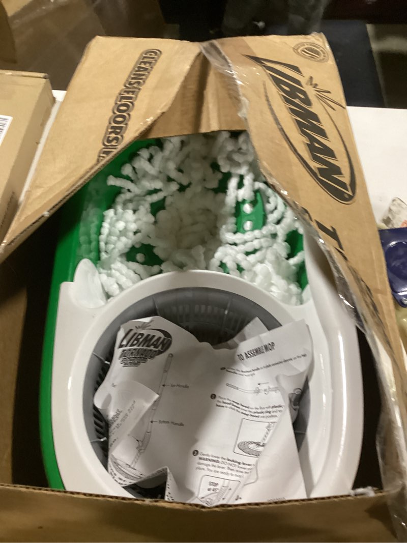 Condition photo showing Good Condition for Libman Tornado Spin Mop System with 2 Refill Heads, Microfiber Spinning Mop and Bucket with Wringer Set for Home, Floor Cleaning of Hard-Wood, Laminate, Tile, All Surface Cleaner, 3 Total Mop Heads Spin Mop Plus 2 Refills