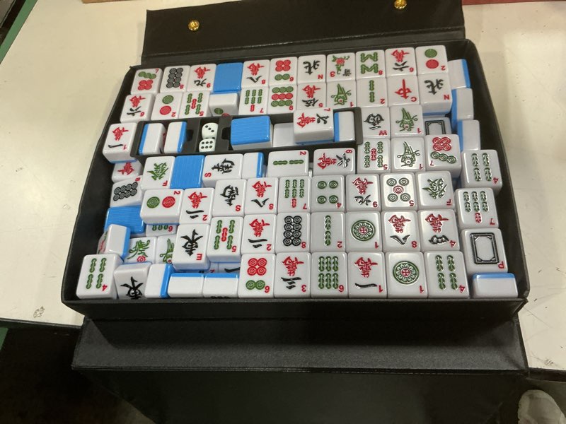 Condition photo showing As Is for dekilea mahjong tile set, 146pcs professional chinese mahjong set with instruction manual, premium mah jongg sets with storage box, 1.4" mah jong tiles easy to grab, game for gathering, party, camping