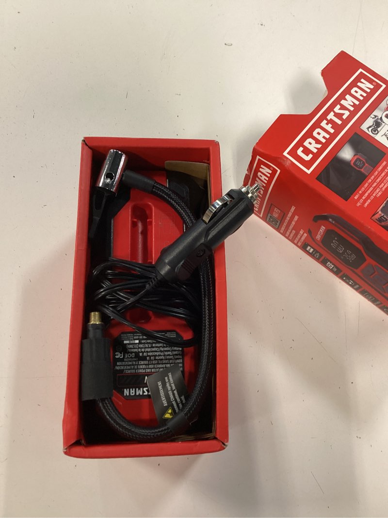 Condition photo showing Good Condition for craftsman portable 12-volt air inflator (power source: battery)