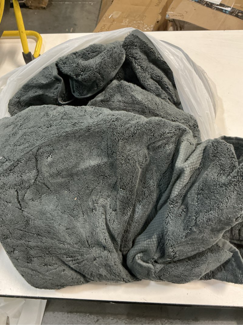 Condition photo showing As Is for turkish ultra plush bath sheet bundle, one size, charcoal