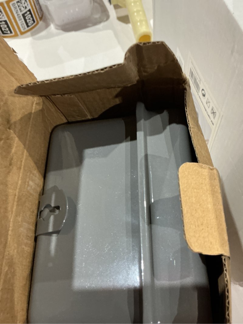 Condition photo showing As Is for t104r 24-hour mechanical time switch, 208-277v, 40a, dpst, nema 3r outdoor steel enclosure, gray – heavy duty timer for pool pumps, heaters, and industrial motors