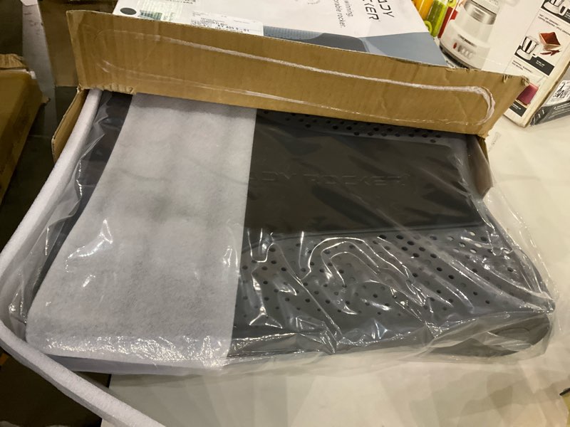 Condition photo showing Good Condition for READY ROCKER Deluxe Slate | Adjustable Ergonomic Portable Rocker | Back Pain Relief & Relaxation | Black Rocker & Deluxe Cover | Back & Lumbar Support for Chair | Lightweight & Portable | 3.0 Model Gray and Black