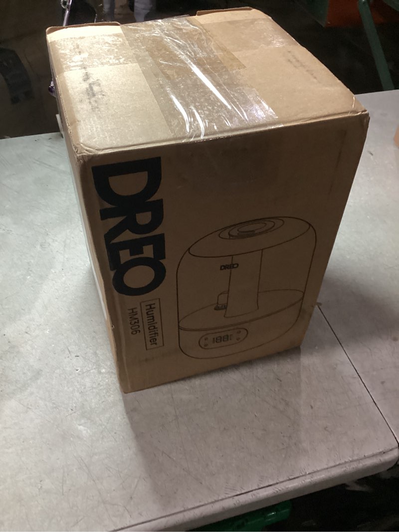 Condition photo showing New/Like New for DREO Humidifiers for Bedroom, 3L Top Fill 30H & 26dB Quiet Runtime for Large Room, Cool Mist Ultrasonic Humidifier with Humidity Sensor, Night Light for Home, Baby, Nursery, Plants, New Edition Pearl White