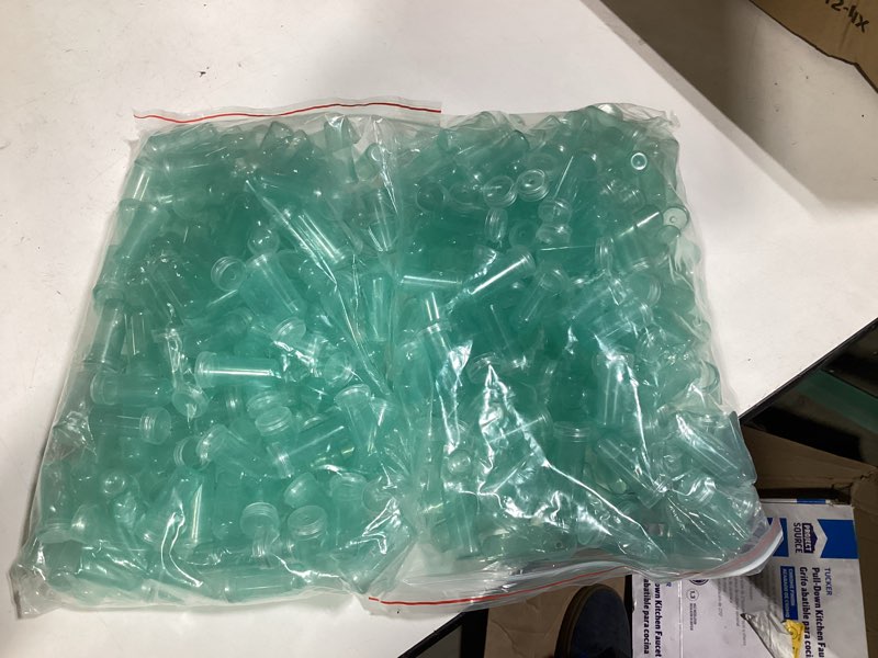 Condition photo showing As Is for 400-pack floral water tubes for flower arrangements, 1.6 inch flower water vials with caps, plastic rose water tubes for milkweed stem cuttings arrangements, blue (0.7 inch opening)