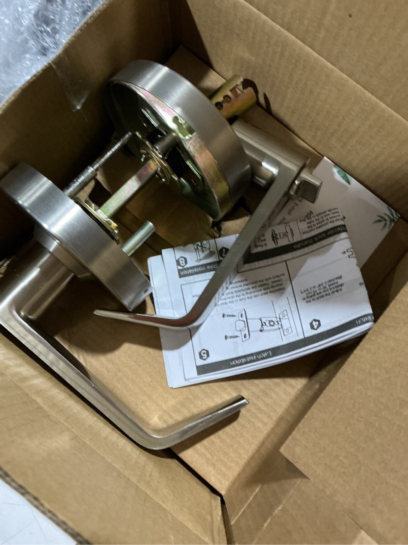 Condition photo showing As Is for vacant occupied bathroom door handle lock,privacy lever with large indicator,in-use or vacancy indication occupied deadbolt,commercial door handle lock for public restrooms(brushed nickel)