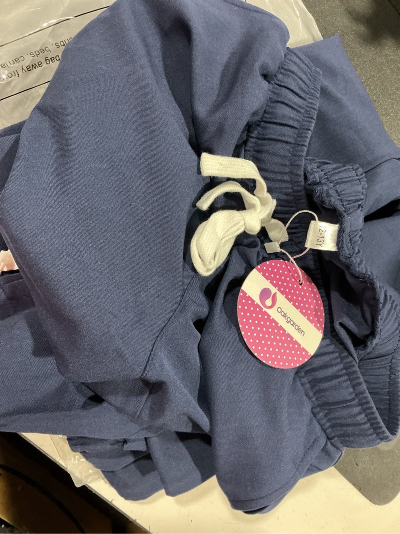Condition photo showing Good Condition for (similar) oakgarden girl's cargo sweatpants wide leg baggy athletic pants kids drawstring high waist open bottom joggers with  pockets navy blue 11-13 years