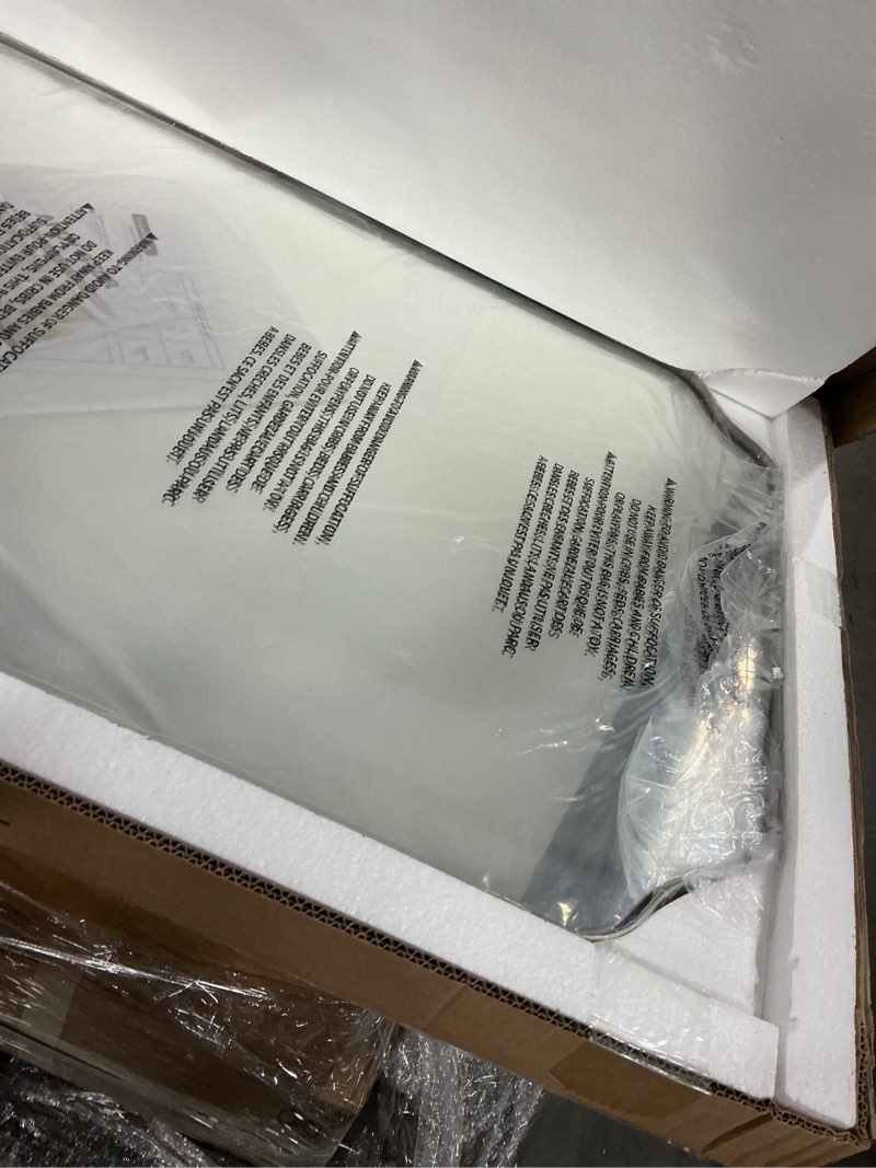 Condition photo showing New/Like New for ANDY STAR 24x40 Inch Rectangle Bathroom Mirror, Brushed Nickel Scalloped Bathroom Mirror, Silver Bathroom Vanity Mirror, Unique Mirror in Rust-Proof Stainless Steel Frame (Horizontal/Vertical) Brushed Nickel 40"L x 24"W