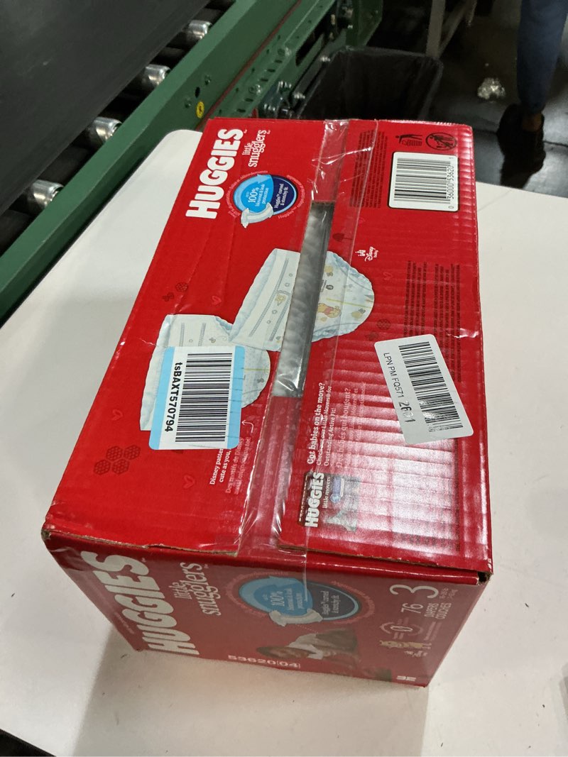 Condition photo showing New/Like New for Huggies Size 3 Diapers, Little Snugglers Baby Diapers, Size 3 (16-28 lbs), 76 Count, Packaging May Vary Size 3 76