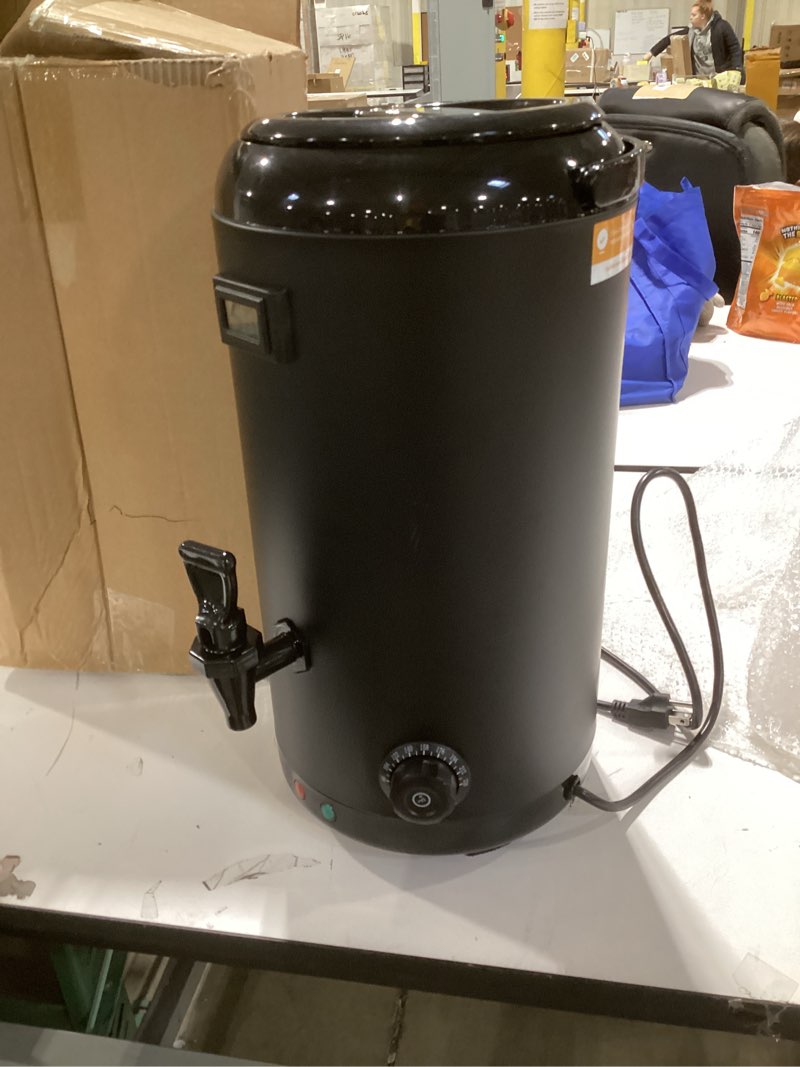 Condition photo showing As Is for Electric Heating Insulated Beverage Dispenser-12 L/3.2 Gallon Hot Drink Beverage for Catering-Stainless Steel Hot Beverage Dispenser Coffee Urn with Spigot for tea,Juice (black)