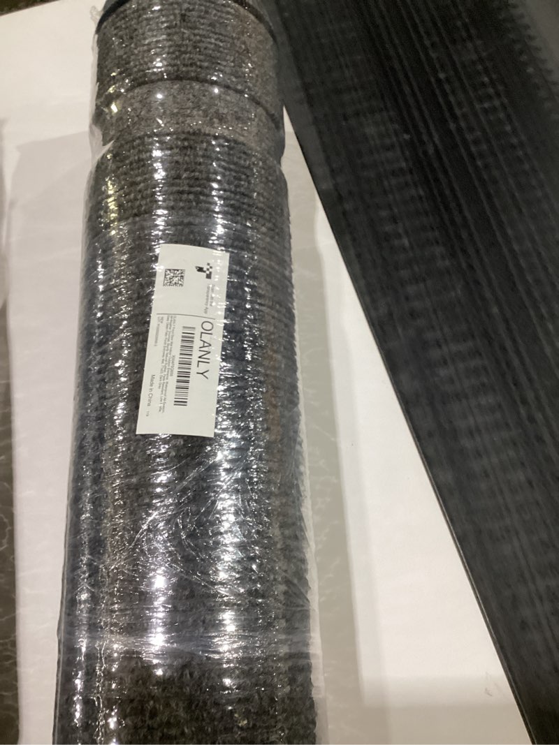 Condition photo showing New/Like New for OLANLY Front Door Mat Indoor Outdoor Entrance, Waterproof All-Season, All-Weather Doormat, Sturdy Natural Rubber, Fade Resistant, Low Profile, Easy Clean Patio Porch Entryway Mat, 29.5x17, Black