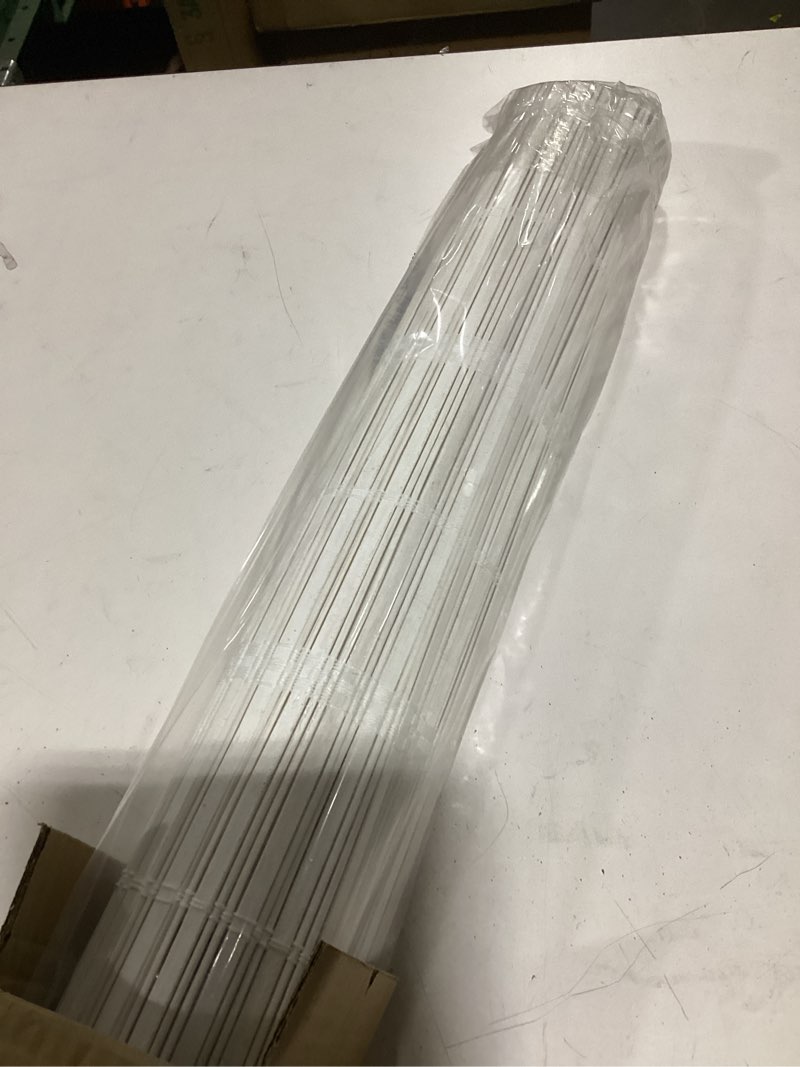 Condition photo showing As Is for lazblinds no tools no drill cordless bamboo roman shades, light filtering window treatment, roll up bamboo blinds for windows 41'' w x 48'' h, whitewash t light filtering-whitewash t 41" w x 48" h