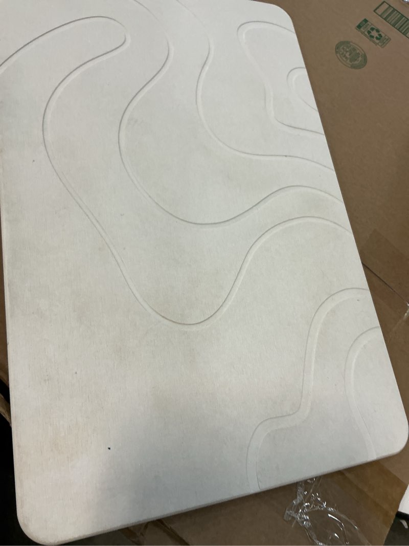 Condition photo showing As Is for stone bath mat diatomaceous earth shower mat non-slip super absorbent diatomite stone mats for bathroom floor/ktichen cuonter quick-drying easy to clean (24''*16''white)