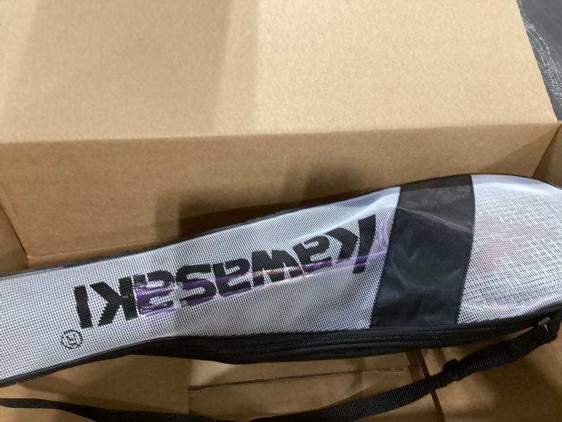 Condition photo showing Good Condition for Kawasaki Badminton Set with 2 Badminton Rackets, 3 Shuttlecocks, and Carrying Bag Purple