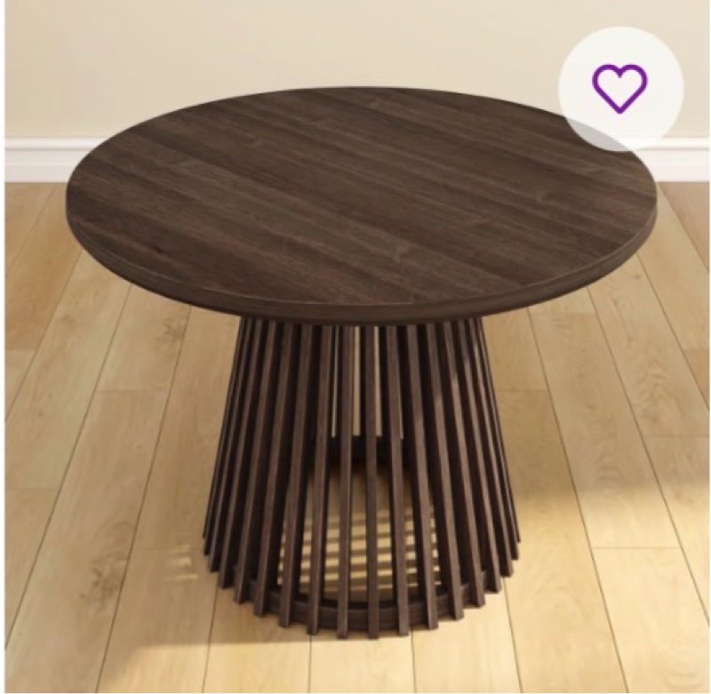 47 in solid wood round dining table
