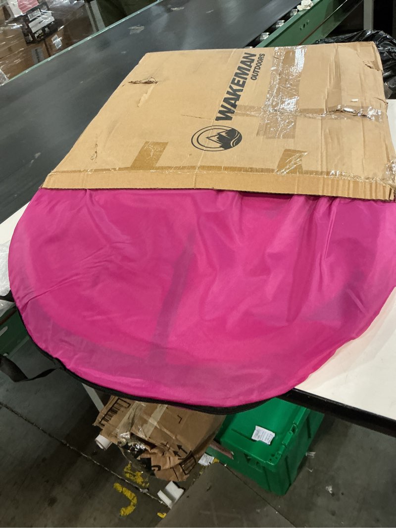 Condition photo showing Good Condition for wakeman pop up changing tent, 3.3 x 3.3 x 6.2ft, camping shower tent for portable toilet stall or dressing room with carry bag for camping, beach, or tailgate, polyester