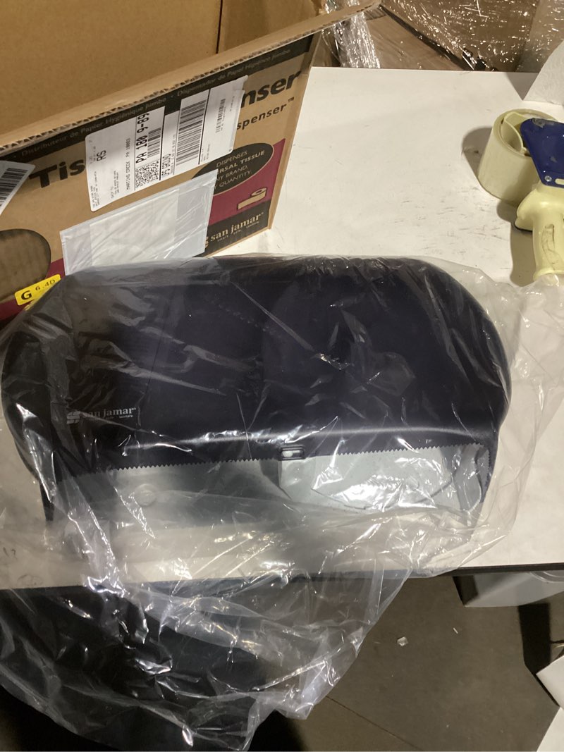 Condition photo showing Good Condition for San Jamar - SJMR4000TBK R4000TBK Twin 9" Jumbo Tissue Dispenser, Black Pearl, 12" x 19" x 5.3" Traditional