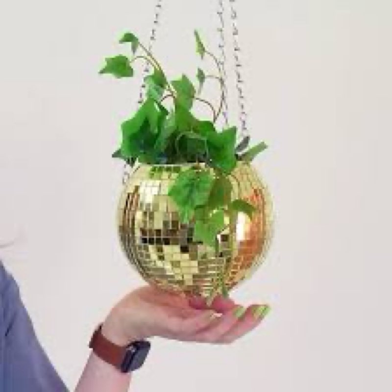 DADO Disco Ball Planter - Disco Planter for Indoor Plants- Disco Ball Plant Hanger - Unique Plant po