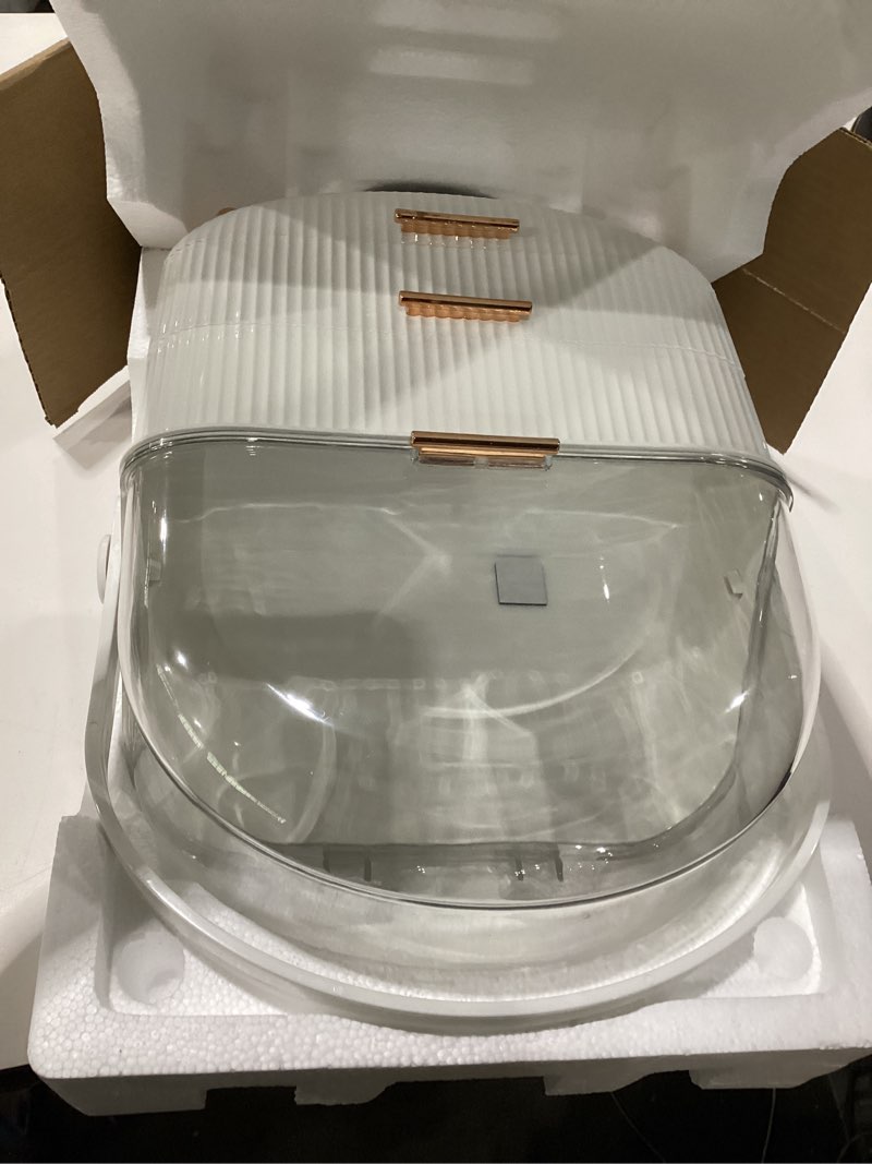 Condition photo showing Good Condition for nestorganix makeup organizer skincare organizers - cosmetic display cases with transparent cover, skincare organizers for bathroom countertop, bedroom vanity desk, lipstick organizer, white white & gold
