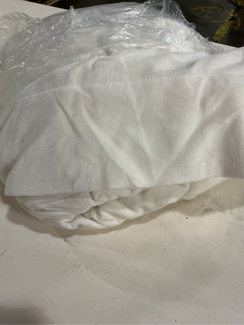 Condition photo showing Good Condition for cotton velvet curtain, 48x96, ivory