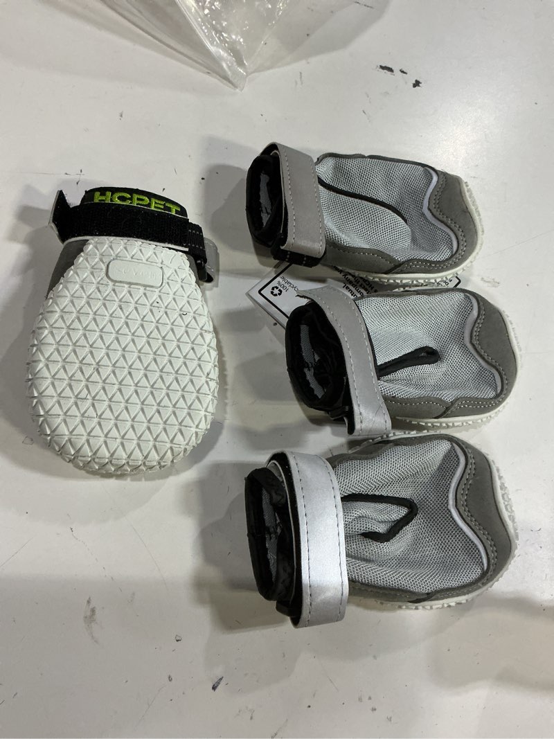 Condition photo showing As Is for hcpet dog boots for large dogs, dog shoes for winter snow hot pavement, paw protector dog booties designed for comfort and breathability, outdoor booties for small medium dogs for hiking grey size 7 grey #7 (width 2.55 inch) for 63-78 lbs