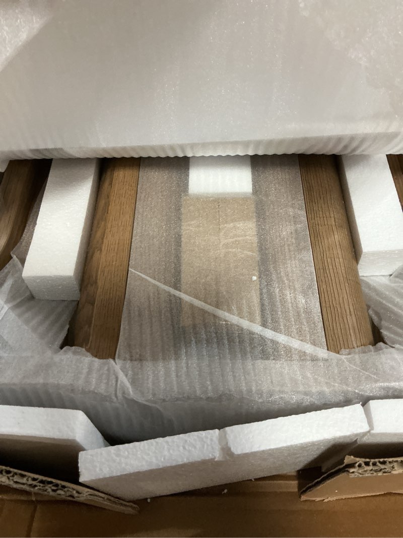 Condition photo showing Good Condition for Eclatara Night Stand, Farmhouse End Table with 2 Tier Boho Rattan Shelves, Side Tables Living Room w