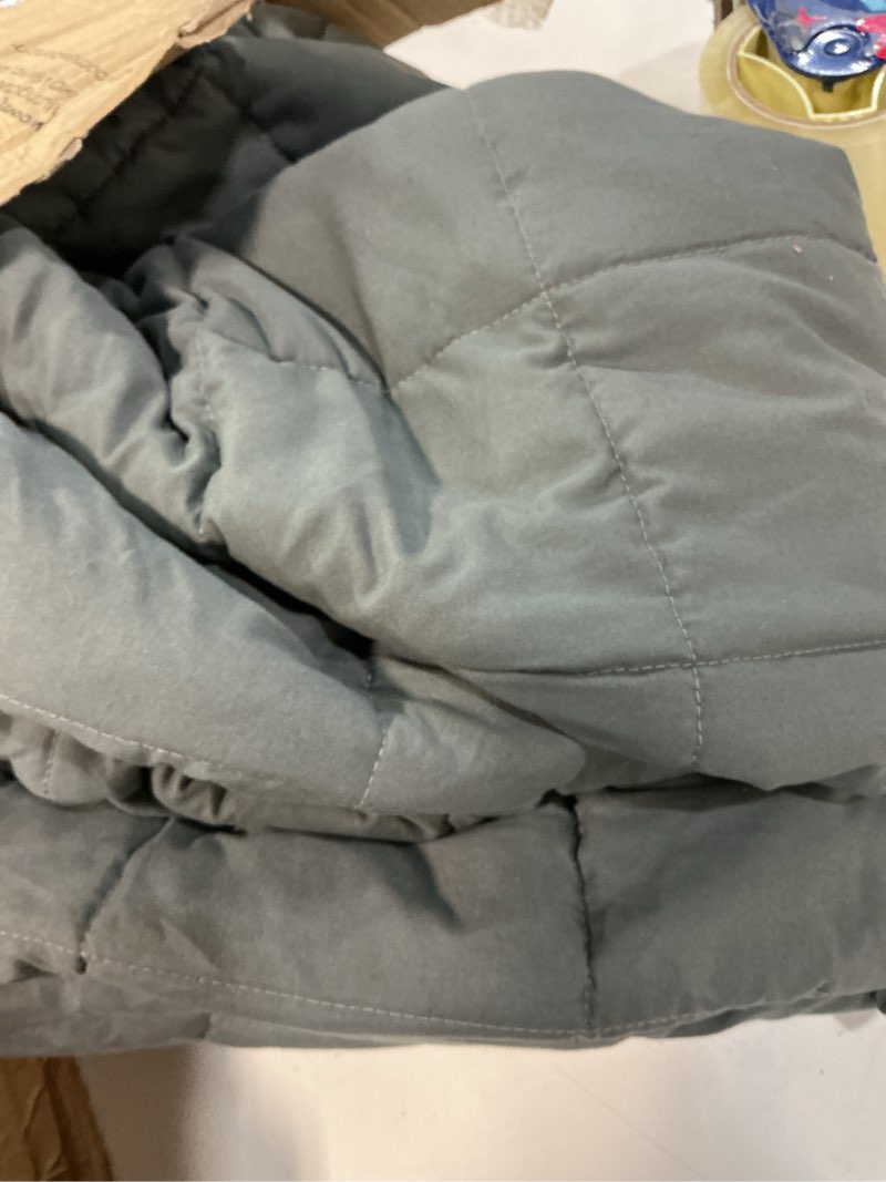Condition photo showing As Is for yescool Weighted Blanket for Adults (20 lbs, 60” x 80”, Grey) Cooling Heavy Blanket for Sleeping Perfect for 190-210 lbs, Queen Size Breathable Blanket with Premium Glass Bead, Machine Washable Grey 60X80-20 lbs