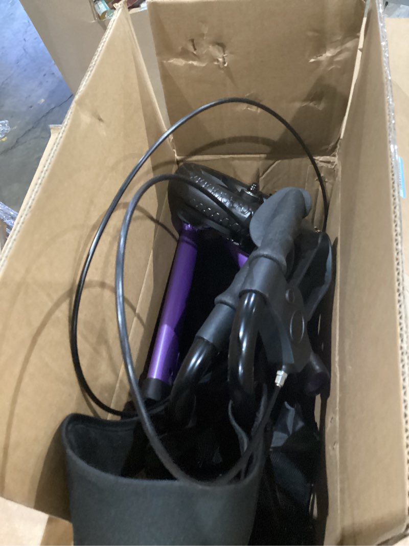 Condition photo showing As Is for WALK MATE 3 Wheel Rollator Walker with Seat for Slim Seniors, Padded Backrest Lightweight Foldable Walker Ideal for Elderly, 8 Inch Tri-Wheel Modern Mobility Walking Aid Aluminum, Purple