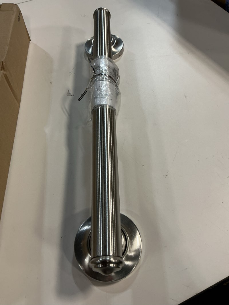 Condition photo showing Good Condition for Moen Home Care Bathroom Safety 16 Inch Designer Stainless Steel Handicap Grab Bar for Bathtub and Shower, Elderly Assistance Product with Comfort Grip, Brushed Nickel, R8716D1GBN