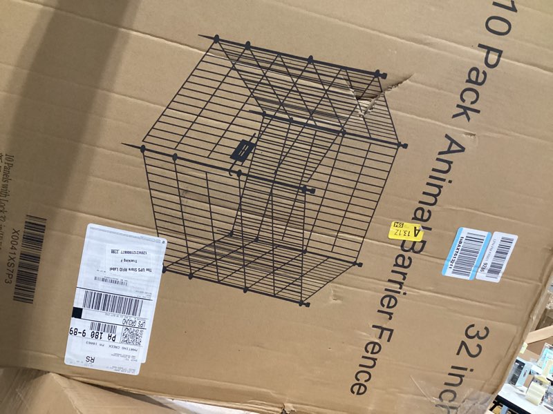 Condition photo showing Good Condition for 10 panels no dig decorative outdoor garden fence with gate for yard, 32 in(h) x 23.6 ft(l) animal barrier fencing rustproof metal wire panel border for dog, rabbits, and patio temporary ground stakes 10 panels-23.6 ft(l) x 32 in(h) with gate