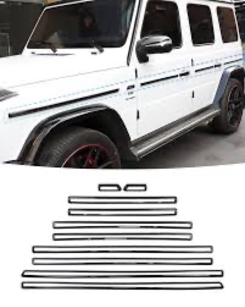 Car Body Trim Panel, Door Trim Strip, Piano Black ABS Body Cover for Mercedes-Benz G-Wagen W464 G63