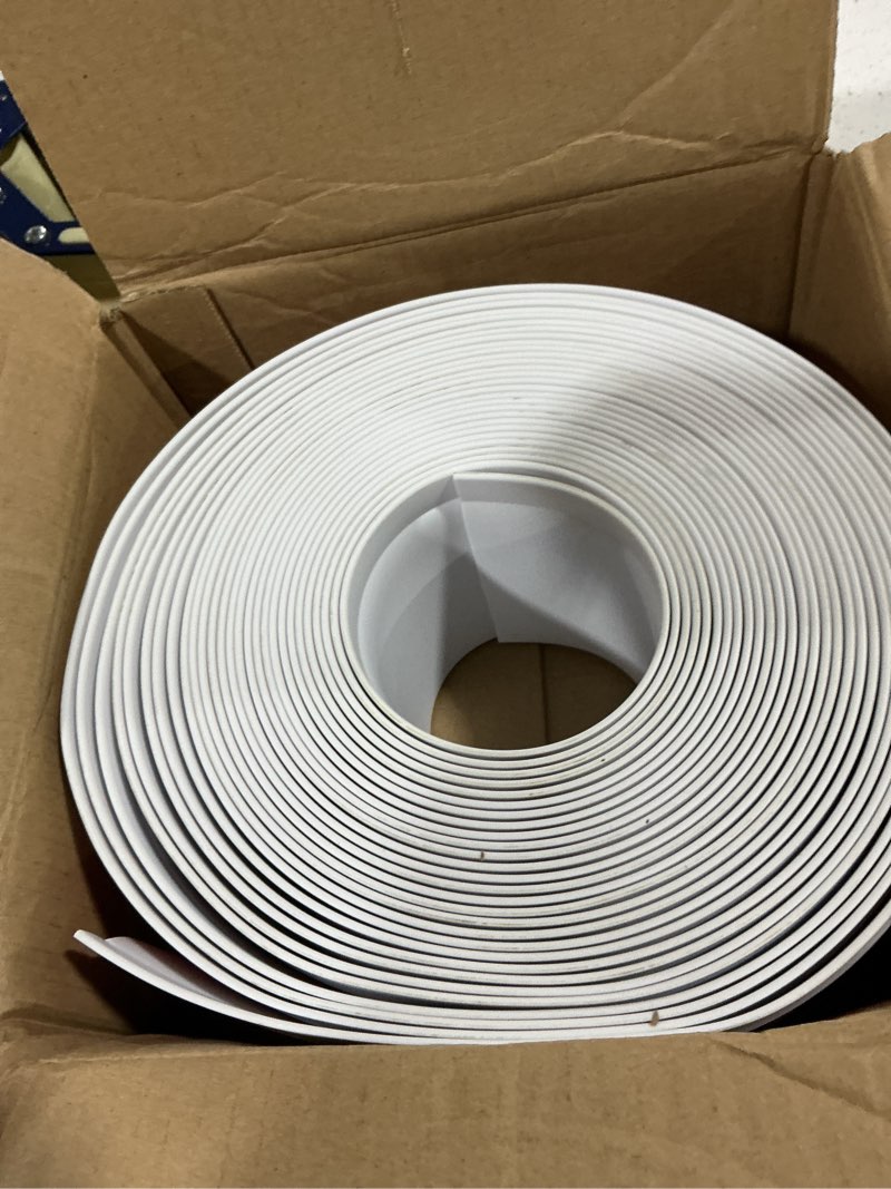 Condition photo showing Good Condition for peel and stick molding baseboard trim, 4 inch flexible baseboard molding trim, self-adhesive vinyl wall base molding trim(40ft, white) 4 inch x 40 feet white