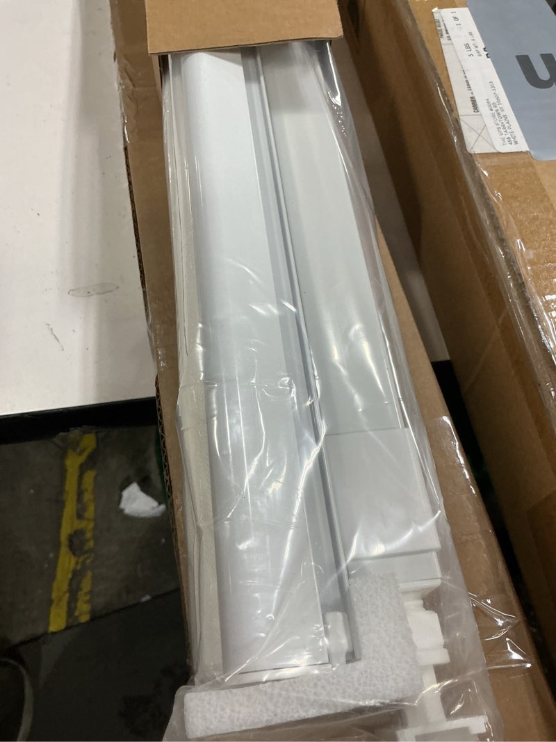 Condition photo showing New/Like New for lazblinds no-drill cordless zebra blinds - dual layer light filtering & room darkening, free-stop lift, easy install, day & night privacy with valance for window 34" w x 48" h, white 34"w x 48"h white