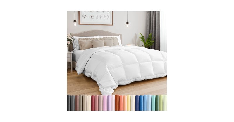 Cal King Size, White Alternative Down Comforter - Warm, Lightweight, Luxury and Breathable Hotel Qua
