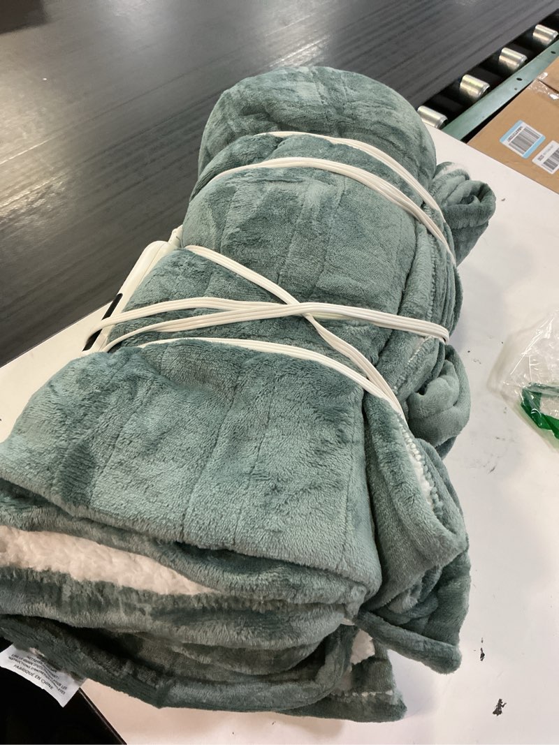 Condition photo showing As Is for gotcozy electric heated soft silky plush blanket throw 72”x84”  - heated blanket with 9 heat settings & 10 hours auto-off timer for home office use machine ce certified(green)