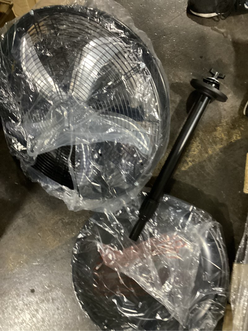 Condition photo showing New/Like New for utilitech 20-in 120-volt 3-speed high velocity indoor black oscillating pedestal fan