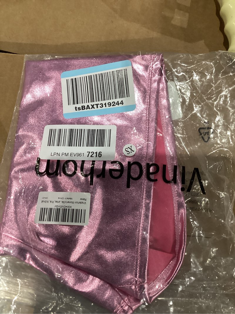 women's metallic booty shorts shiny high waisted rave bottoms for dance festival x-small pink