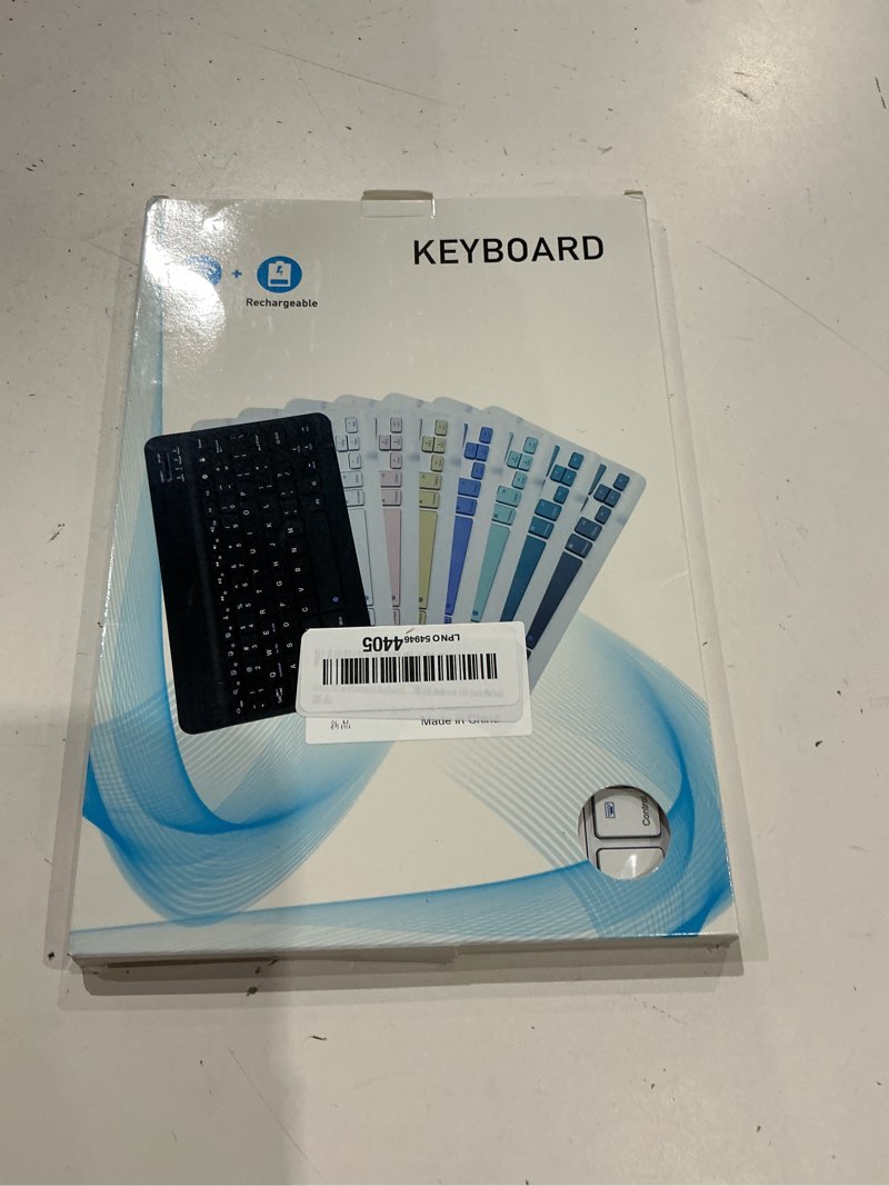 Condition photo showing As Is for ultra-slim bluetooth keyboard portable mini wireless keyboard rechargeable for apple ipad iphone samsung tablet phone smartphone ipados ios android (10 inch white)
