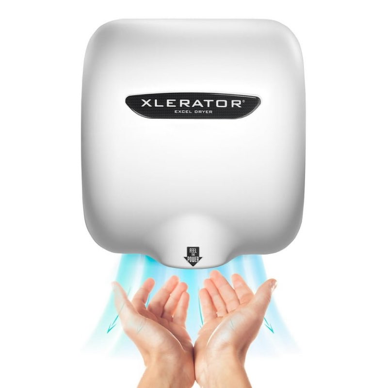 Xlerator Automatic Hand Dryer, White Thermoset Fiberglass, 110-120V