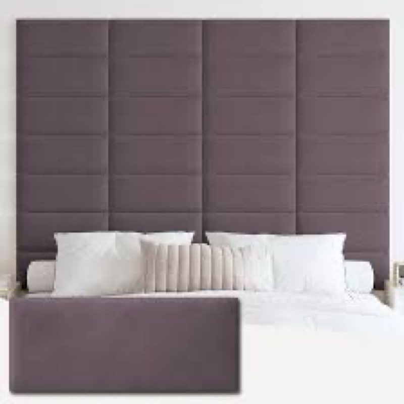 IFNOW Wall Mounted Upholstered Headboard Queen, 3D Peel and Stick Soundproof Panels, Reusable and Re