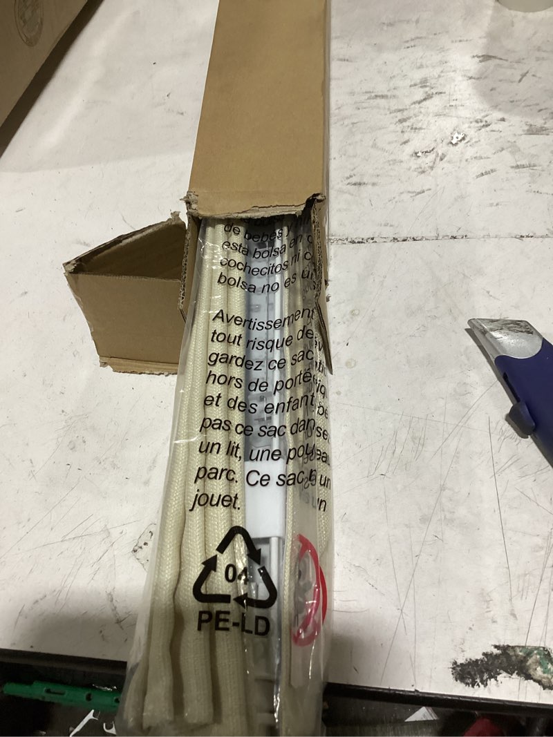 Condition photo showing As Is for lazblinds no drill roman shades for windows, cordless light filtering window shades with uv protection, polyester fabric for bedroom & living room, 27" w x 64" h, cream light filtering - cream 27"w x 64"h