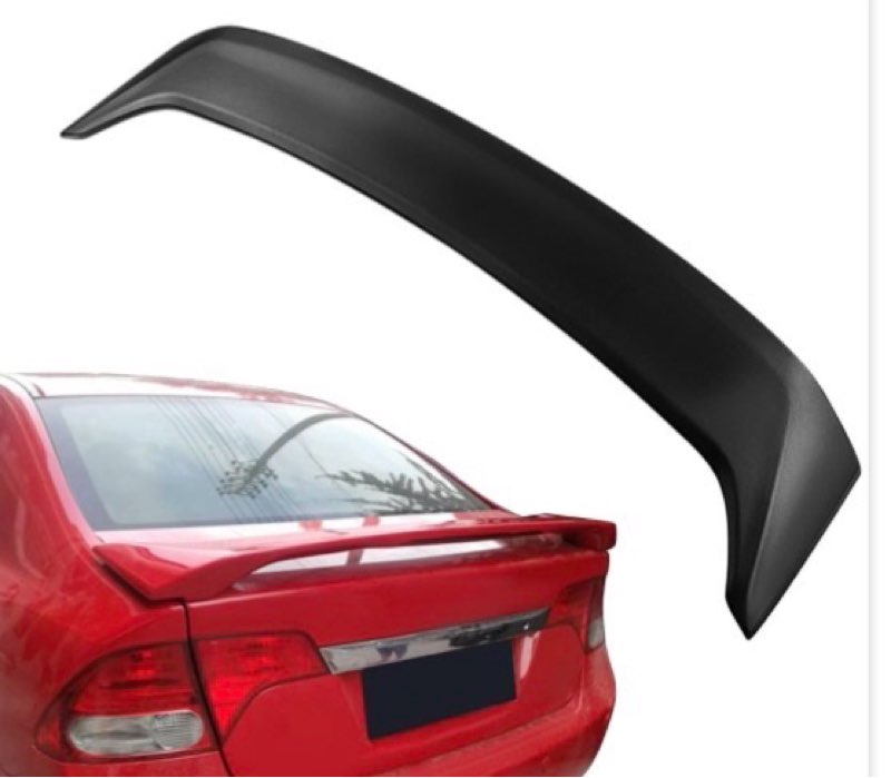 SCITOO ABS Spoiler Wing Fits for 2006-2011 for Honda for Civic Sedan 1PC Matte Black Rear Trunk Spoi