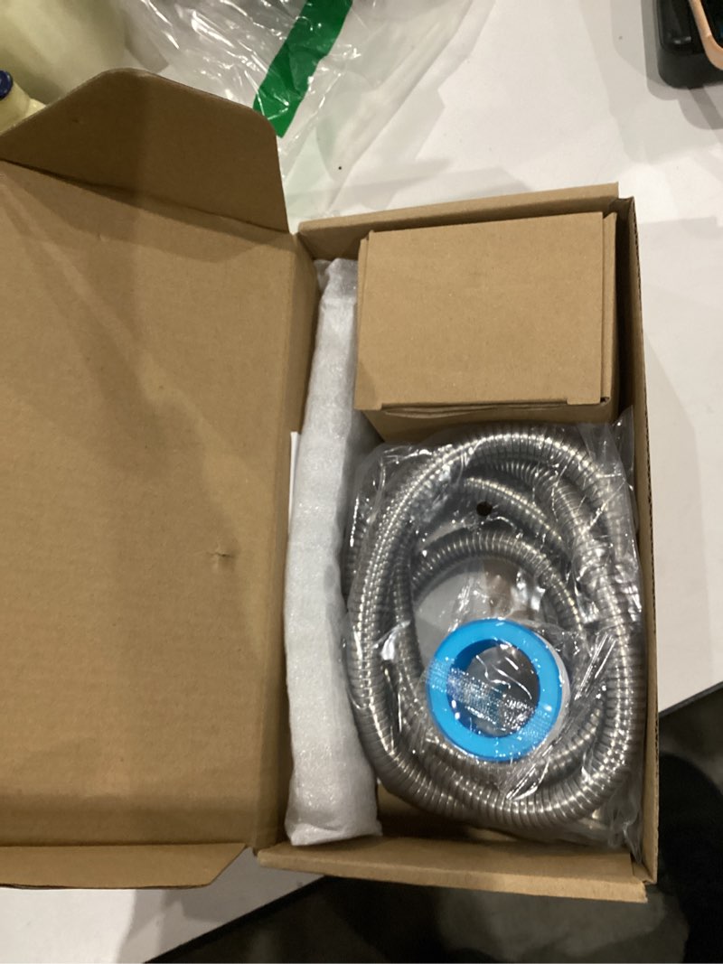 Condition photo showing New/Like New for NearMoon Brass Hand Held Shower Head, Luxury High Pressure Shower Kit with Wall Connector and Hose Set, for Bathroom Showering System Contemporary Square Style (Brushed Nickel)