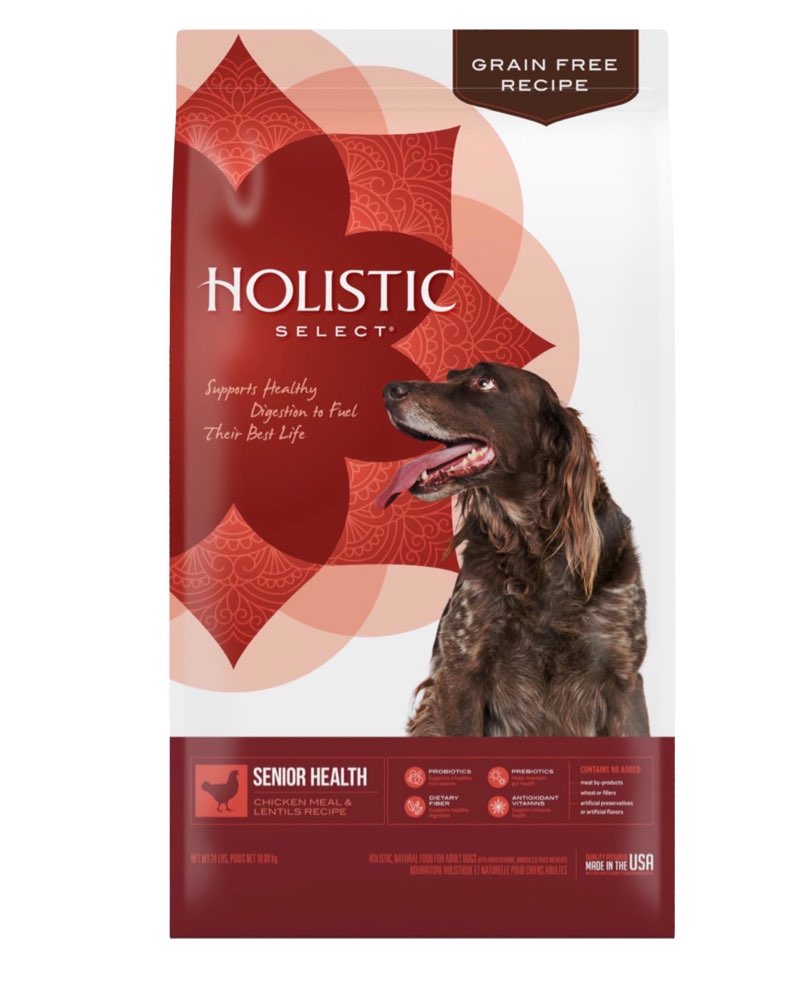 Holistic Select Natural Pet Food Holistic Select Natural Grain Free Dry Dog Food, Senior Chicken Meal & Rice Recipe, 24-Pound Bag(Best By 08/30/2025)