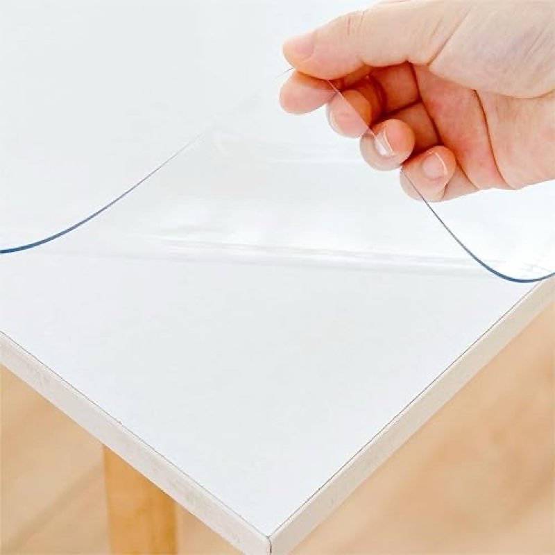 eisdroma 28 x 54 inch clear table cover protector, clear table protector for dining room table, 1.5mm thick plastic table cover, vinyl table protector, waterproof table pad for kitchen, office