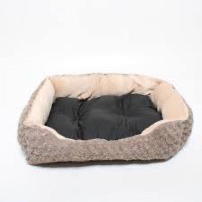 Extra Small Dog & Cat Bed - Deluxe Plush, Comfy & Durable, Washable Rectangular, Non-Slip Bottom, Size 19"X16" Gray 19" x 16" Gray
