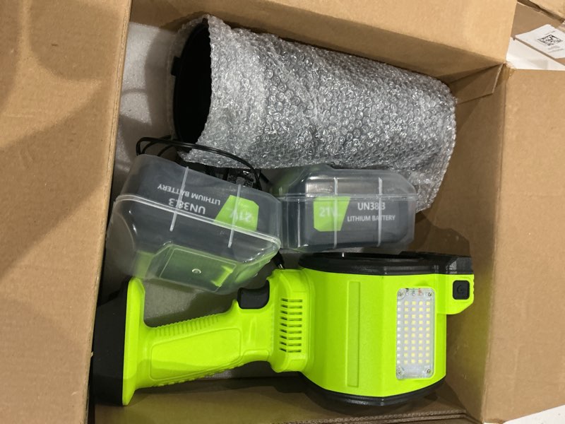Condition photo showing Good Condition for ogery brushless leaf blower cordless with lights, powerful electric leaf blowers with 2 x 3.0ah batteries & fast charging, 700cfm 900g wind pressure handheld blower for lawn care yard garden, green