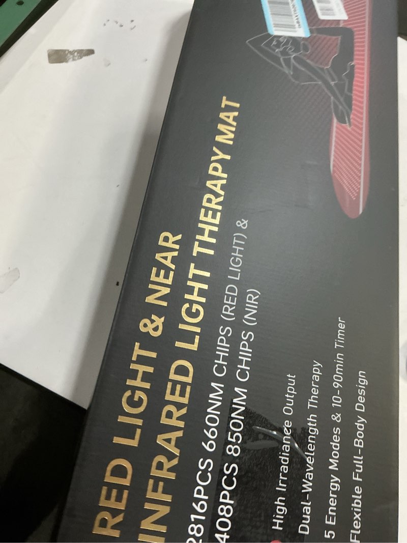 Condition photo showing New/Like New for 77.6"x36" Red Light Therapy Mat for Body, 1408 LEDs 3-in-1 Infrared Light Pad & Blanket with Heating, Dual-Wave 660nm & 850nm, 5 Modes, 10Hz, 40Hz Pulse, 10-90min Timer - Boost Sleep Mood Recovery Black
