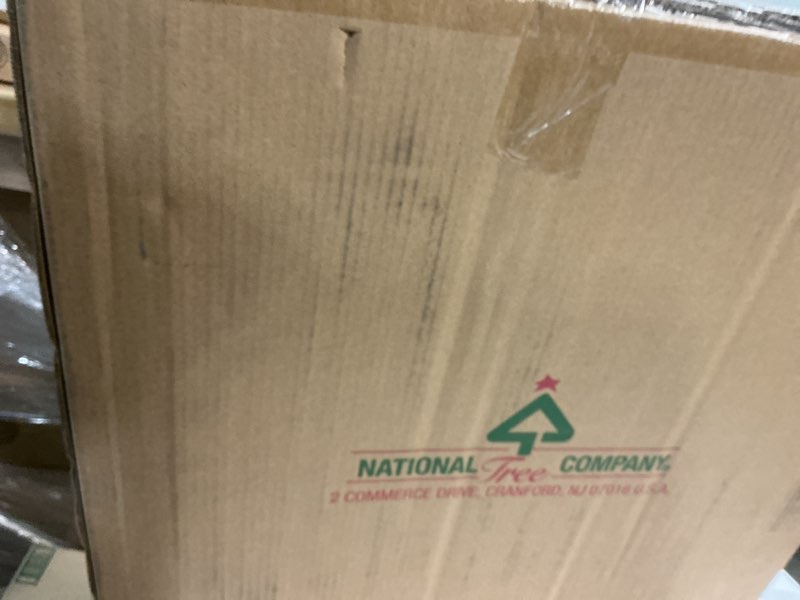 Condition photo showing New/Like New for National Tree Company 30 in Pre-Lit Crestwood Spruce Artificial Christmas Wreath, Christmas Decoration with Glitter, Pinecones, Red Berries, 70 Clear LED Lights, 200 Tips, Timer, Green 30 in Battery-Operated Wreath
