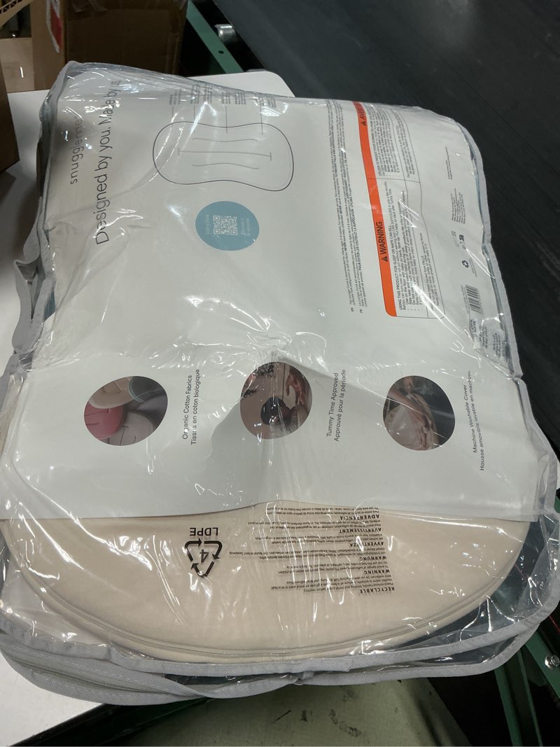 Condition photo showing Good Condition for snuggle me® baby lounger curve - premium organic cotton with foam core, machine-washable cover, buttery-soft & breathable cspc compliant infant lounger baby nest pillow with travel bag - natural natural lounger