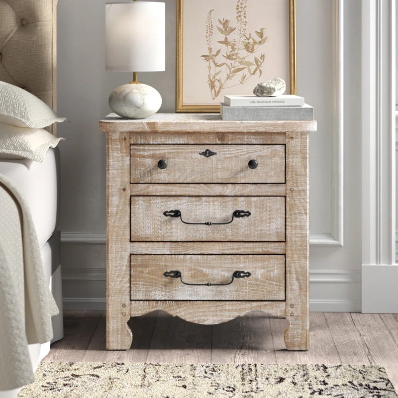 thorin 3-drawer nightstand